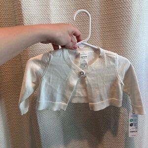 Carter's Ivory Knit Baby Sweater/ Cardigan 6 months - NWT